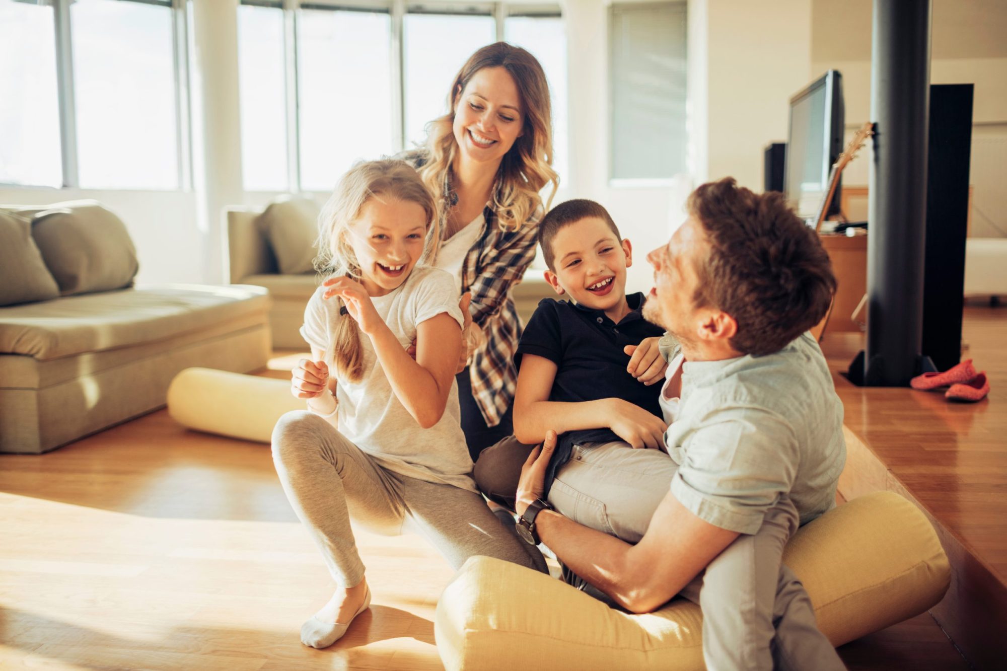 Playful young family